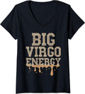 Womens Big Virgo Energy Virgo Leopard Melanin Black Women Cheetah V Neck Apparel Comfort Fit US Top Pick