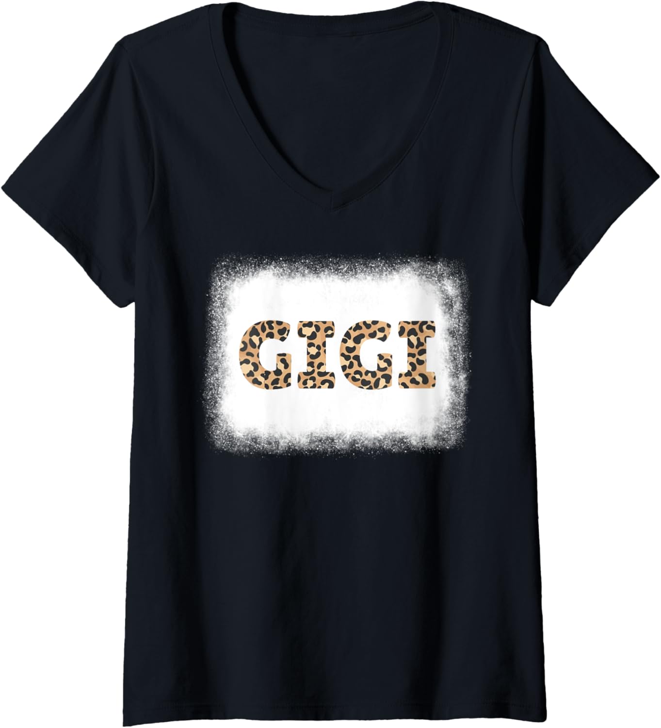 Womens GIGI Leopard Cheetah Animal Print Proud Grandma Grandmother V Neck Apparel Premium Print US Top Pick