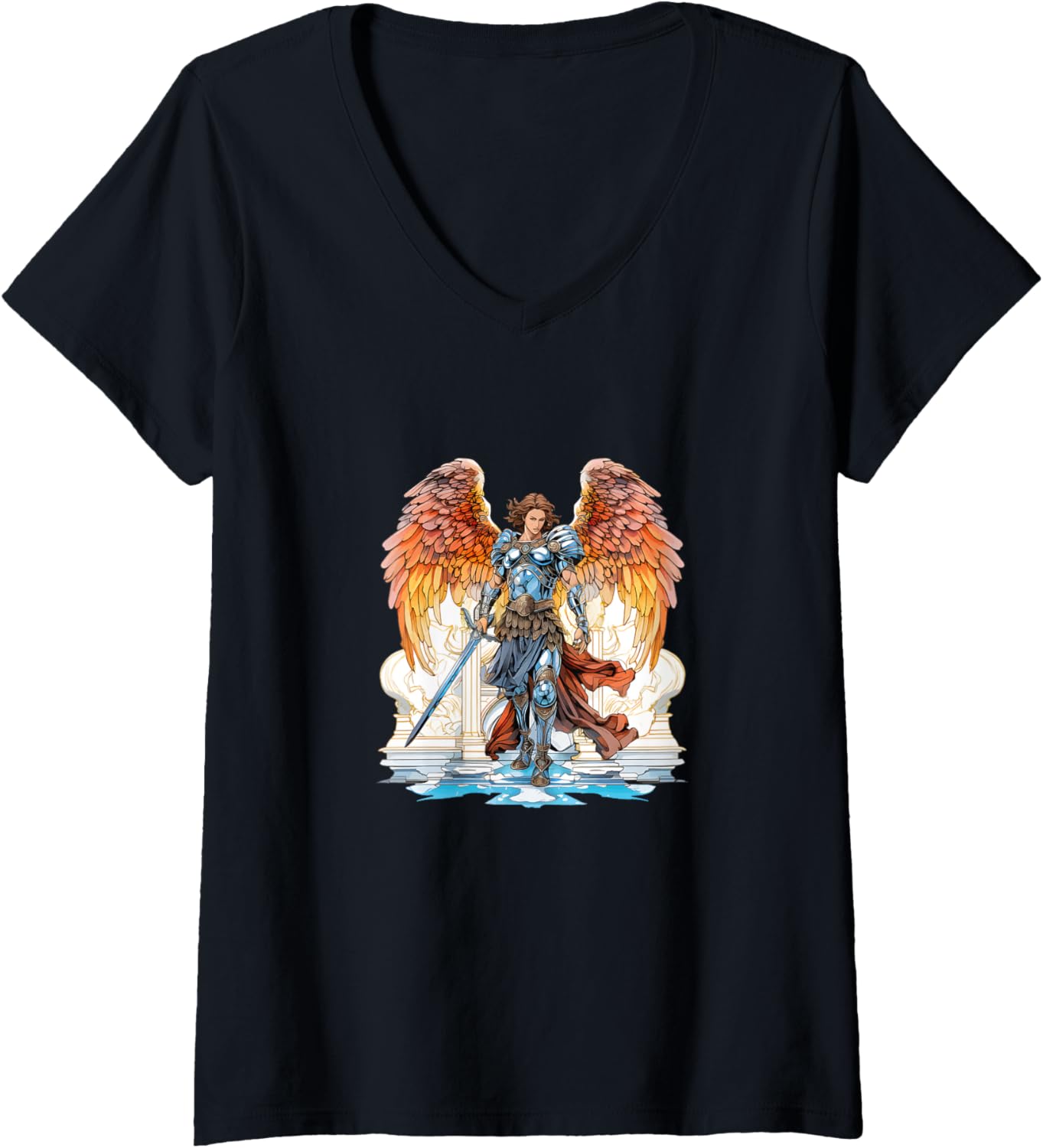 Archangel Michael V-Neck Apparel | Perfect Gift Idea