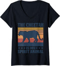 Womens Cheetahs Funny Kids The Cheetah Is My Spirit Animal V Neck Apparel Comfort Fit US Top Pick