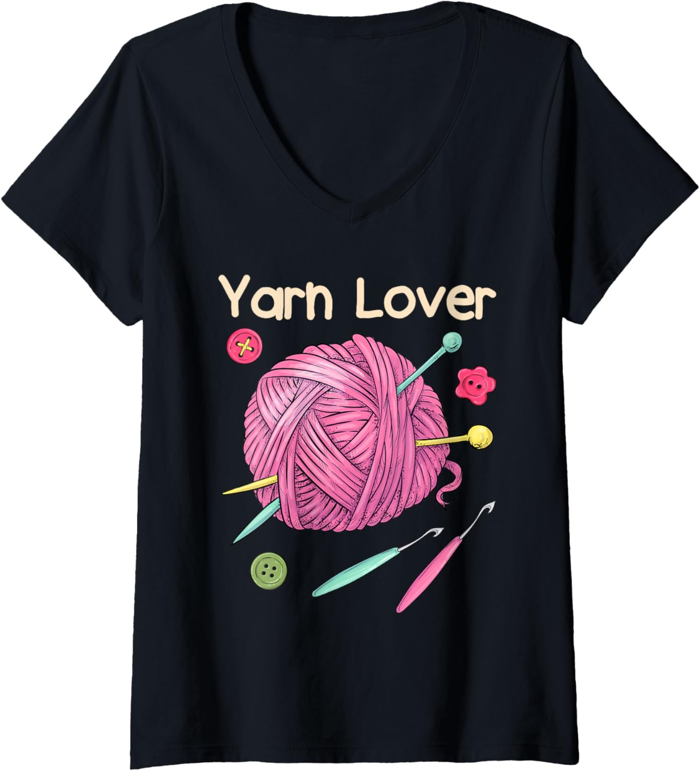 Womens Yarn Collection YARN LOVER Funny Yarn Collector V-Neck Yarn Supply | High Search Volume | Perfect for Crafters