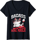 Womens Wine Maker Sommelier Badass Wine Maker V-Neck Apparel | High Search Volume | Must-Have Style