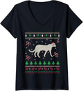 Cheetah Xmas Sweater Style Ugly Santa Cheetah Christmas V Neck Sweater Trending US Hot Right Now