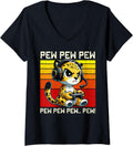 Cheetah Gamer Pew Funny Video Games Vintage Boys Men Girls V Neck Apparel Streetwear Style Hot Right Now