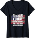 Womens All Men Are Created Equal Few From St Michaels Patriotic V-Neck Apparel | Everyday Casual Wear