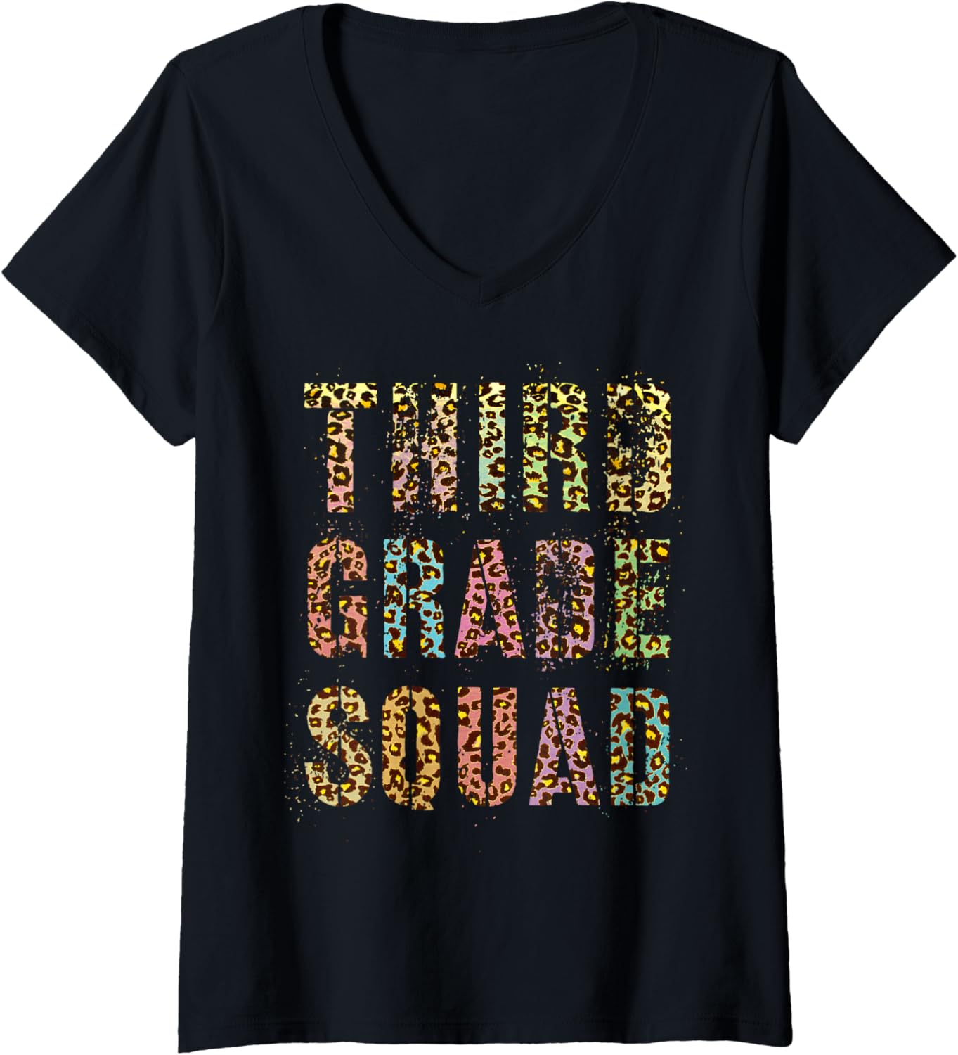 THIRD GRADE SQUAD Leopard Print Teacher Hello 3rd Gr Rocks V Neck Apparel High Search Demand Hot Right Now
