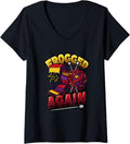 Womens Frogged Again Funny Knitting Crochet Yarn V-Neck Yarn Supply | Top Rated | High CTR Title