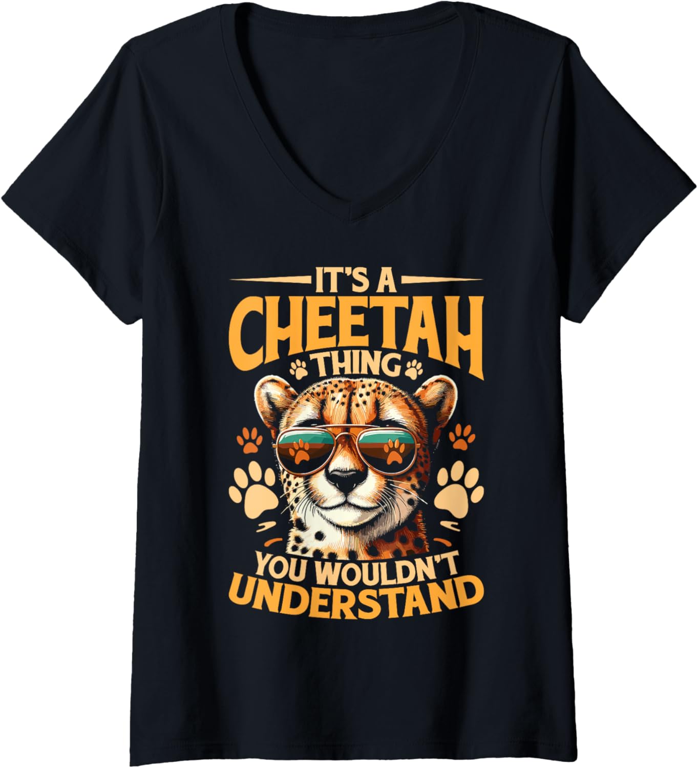 Womens Wild Cat Cheetah Leopard Cheetah Lover V Neck Apparel Premium Print Fan Favorite