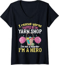 Womens Knitting Knittwear - I rescue yarns trapped in the yarn shop V-Neck Yarn Supply | Trending 2025 | Customer Fav...