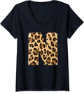 Womens Letter N Cheetah Leopard Initial Print Name Zebra Matching V Neck Apparel Comfort Fit Hot Right Now