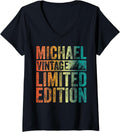 Womens Personalized Name Shirt Michael Vintage Limited Edition V-Neck T-Shirt | US Best Seller