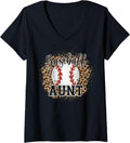 Womens Baseball Aunt Leopard Print Cheetah Pattern Proud Auntie V Neck Apparel High Search Demand Hot Right Now