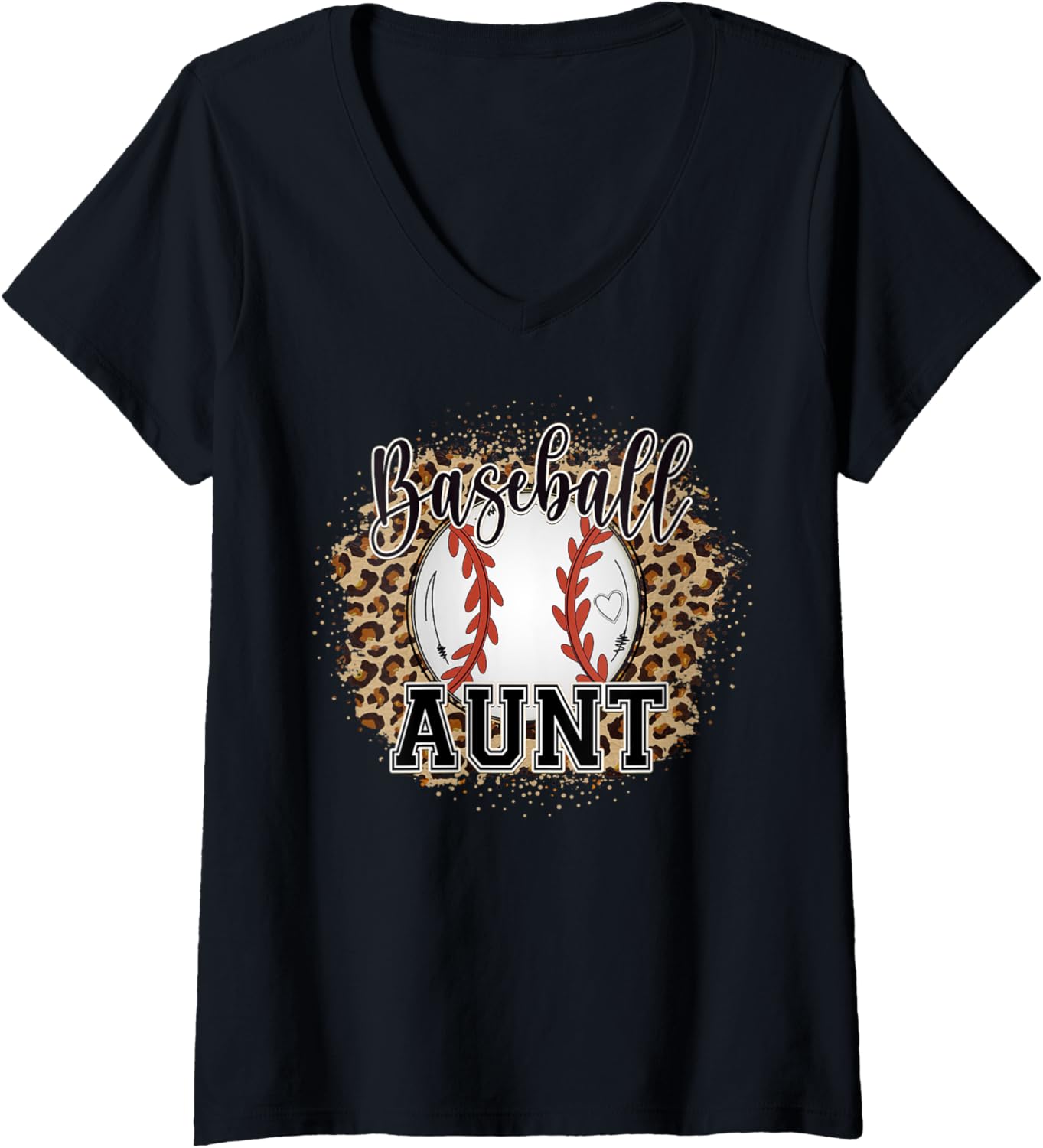 Womens Baseball Aunt Leopard Print Cheetah Pattern Proud Auntie V Neck Apparel High Search Demand Hot Right Now