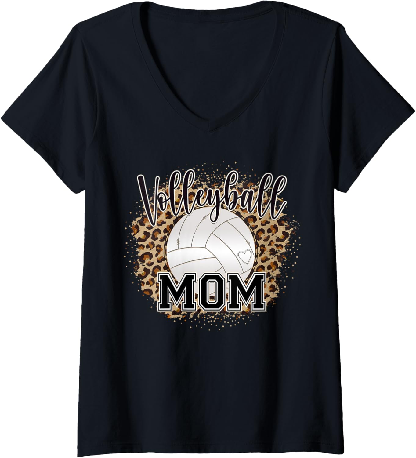 Womens Volleyball Mom Leopard Print Proud Women s Cheetah Pattern V Neck Apparel High Search Demand Fan Favorite