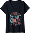 Womens Crochet Queen Heart Yarn V-Neck Yarn Supply | Viral US Pick | Best Seller Choice