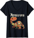 Womens Yarnivore Funny Cute Crochet Knitting Yarn Dinosaur V-Neck Yarn Supply | High Search Volume | Customer Favorite