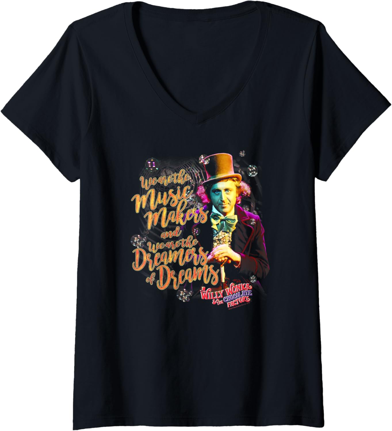 Womens Willy Wonka & the Chocolate Factory Music Makers V-Neck Apparel | Premium Quality | Aesthetic Fit
