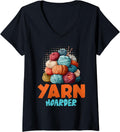 Womens Yarn Collection YARN HOARDER Funny Yarn Collector V-Neck Yarn Supply | Viral US Pick | Customer Favorite