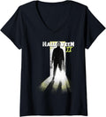 Womens Halloween 2 Michael Myers Doorway Poster V-Neck Apparel | Premium Quality