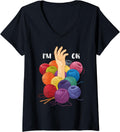 Womens Yarn Collection I'M OKAY Funny Yarn Hoarder V-Neck Yarn Supply | High Search Volume | Best Seller Choice