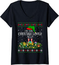Womens Matching Family Ugly I m The Cheetah Lover Elf Christmas V Neck Apparel Premium Print Gift Ready