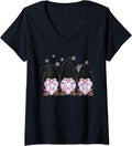 Womens Three Gnomes Shirt Men Women Black Leopard Print Cheetah V Neck T Shirt Streetwear Style Fan Favorite