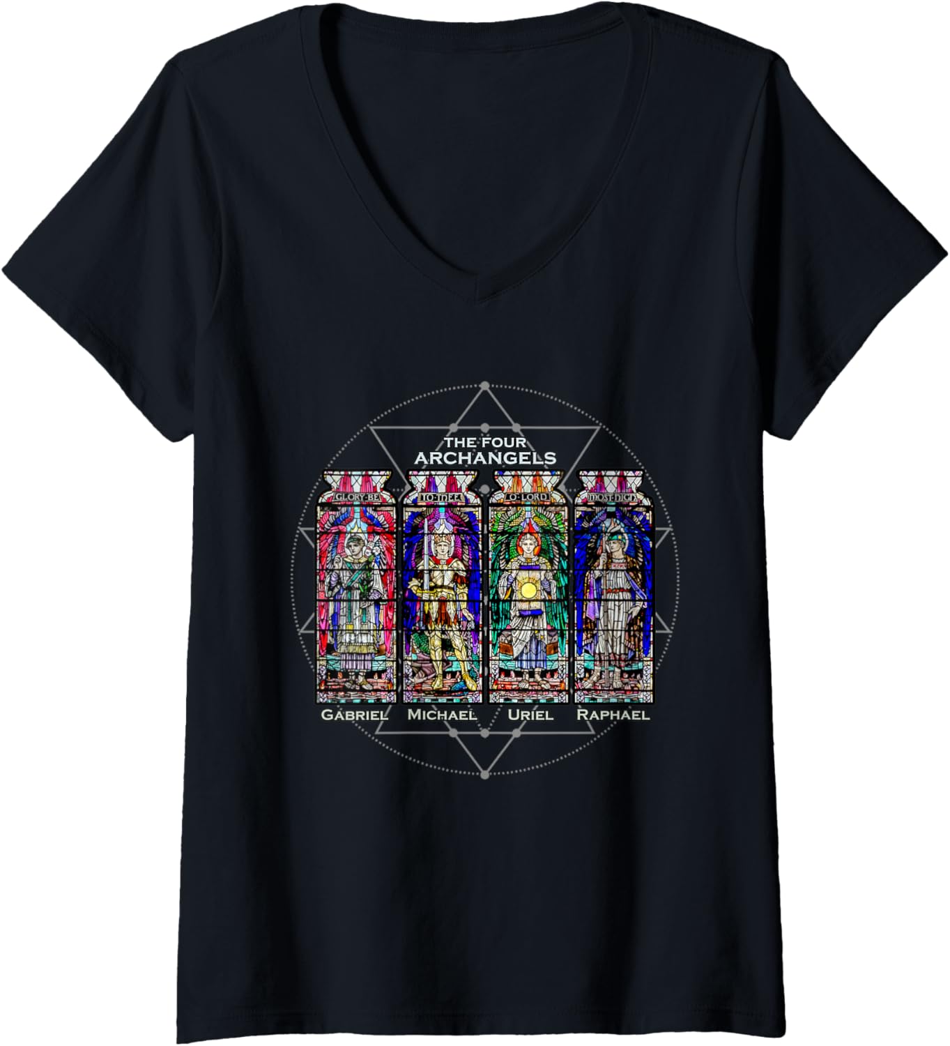 Womens 4 Archangels - Gabriel Michael Raphael Uriel V-Neck Apparel | US Best Seller