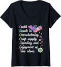 Womens Funny Knitting Crocheting Yarn Quotes V-Neck Yarn Supply | Top Rated | Perfect for Crafters