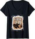 Womens Soccer Game Day Women Leopard Cheetah Print Soccer Fan V Neck Apparel Streetwear Style Everyday Wear
