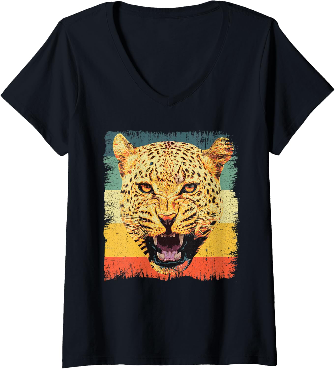 Womens Cool Cheetah For Men Women Kids Animal Face Safari Wildlife V Neck Apparel Comfort Fit Best Seller Look