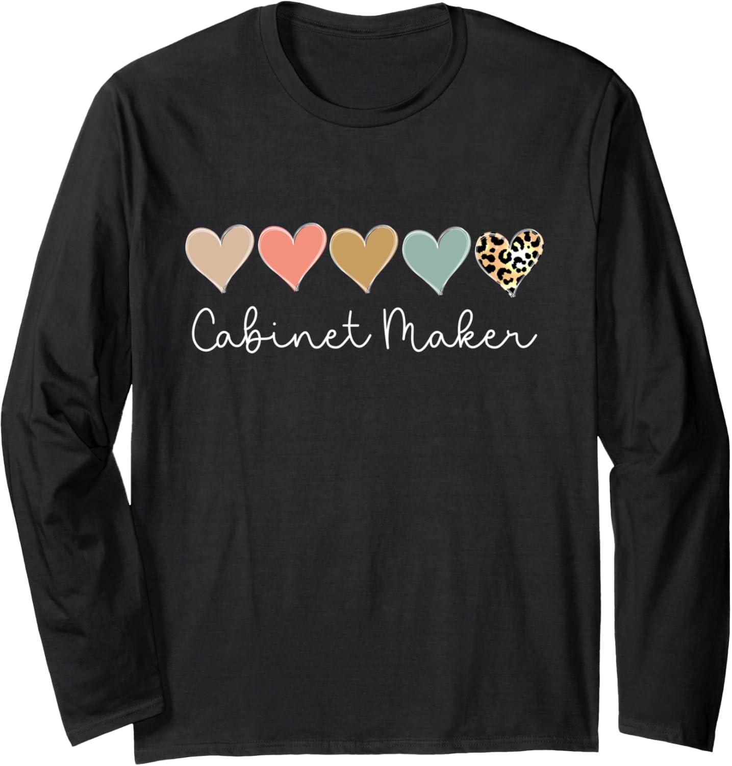 Leopard Hearts Matching Valentine's day for Cabinet Maker Long Sleeve Apparel | Trending 2025 | Aesthetic Fit