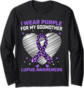 I Wear Purple For My Godmother Lupus Awareness Cheetah Print Long Sleeve Long Sleeve T Shirt Viral TikTok Find Fan Favor