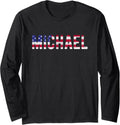Birthday American Flag Michael American USA Long Sleeve Apparel | Viral Streetwear Style