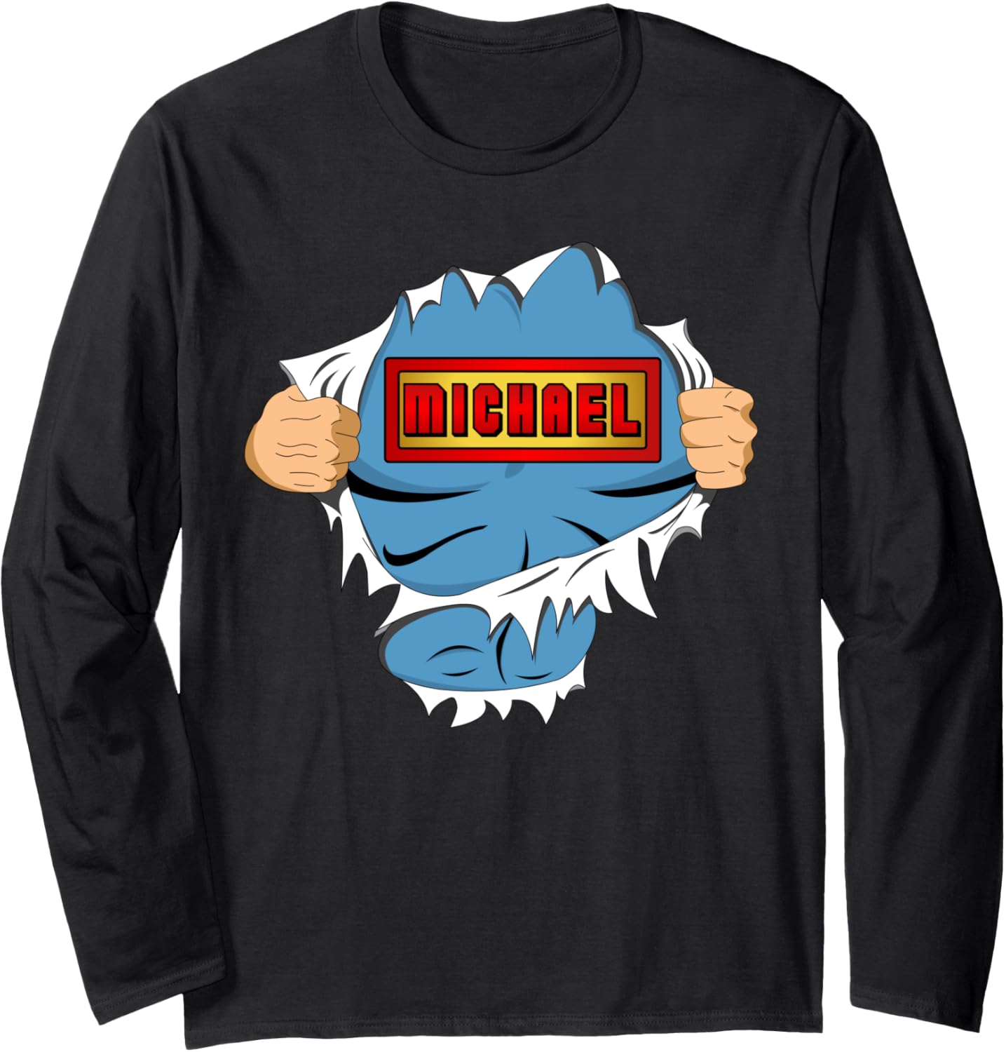 Michael Name Superhero Gift for Boys Named Michael Long Sleeve Apparel | Perfect Gift Idea