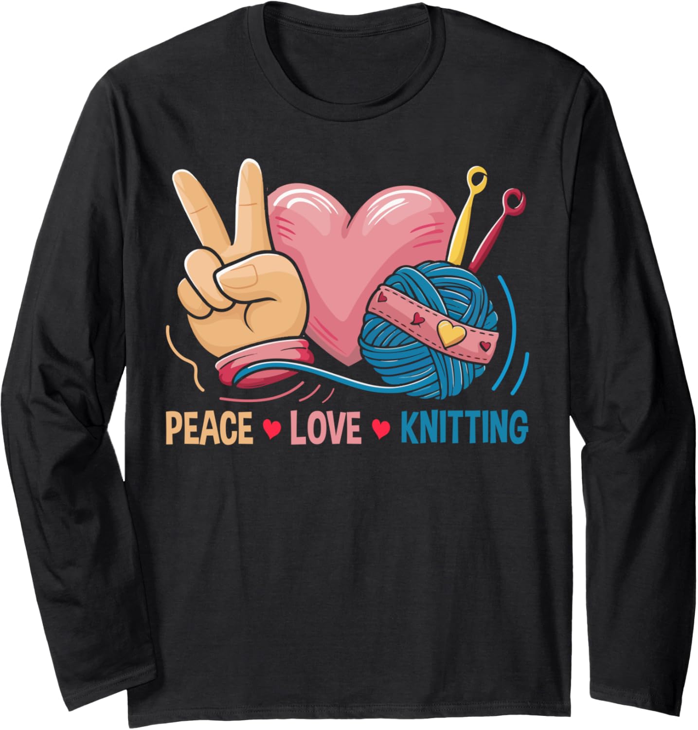 Women Funny Knitting Lover Yarn Knit Enthusiast Knitter Long Sleeve Yarn Supply | Top Rated | Perfect for Crafters