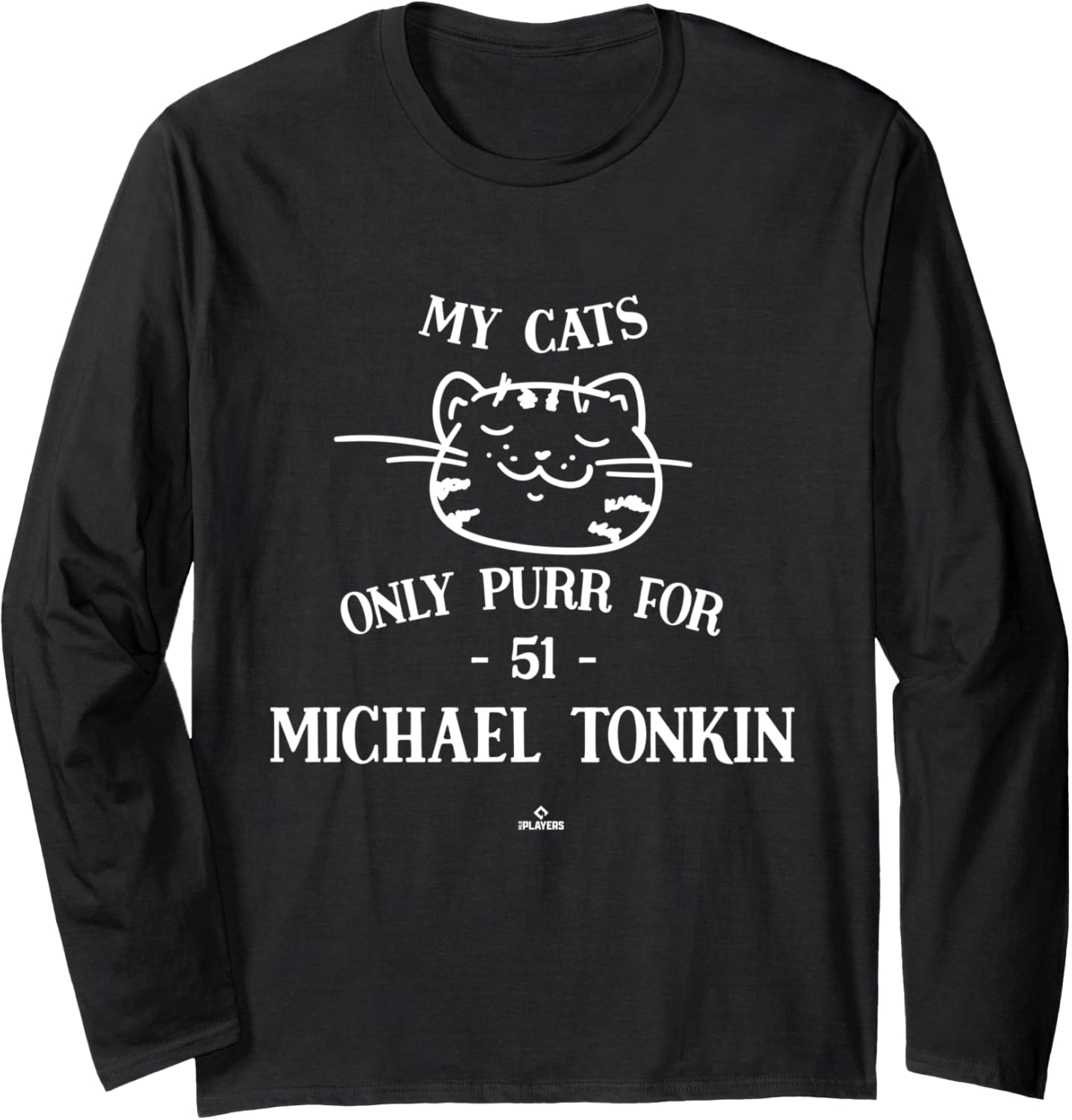 Cat Lovers for Michael Tonkin Atlanta MLBPA Long Sleeve Apparel | Everyday Casual Wear