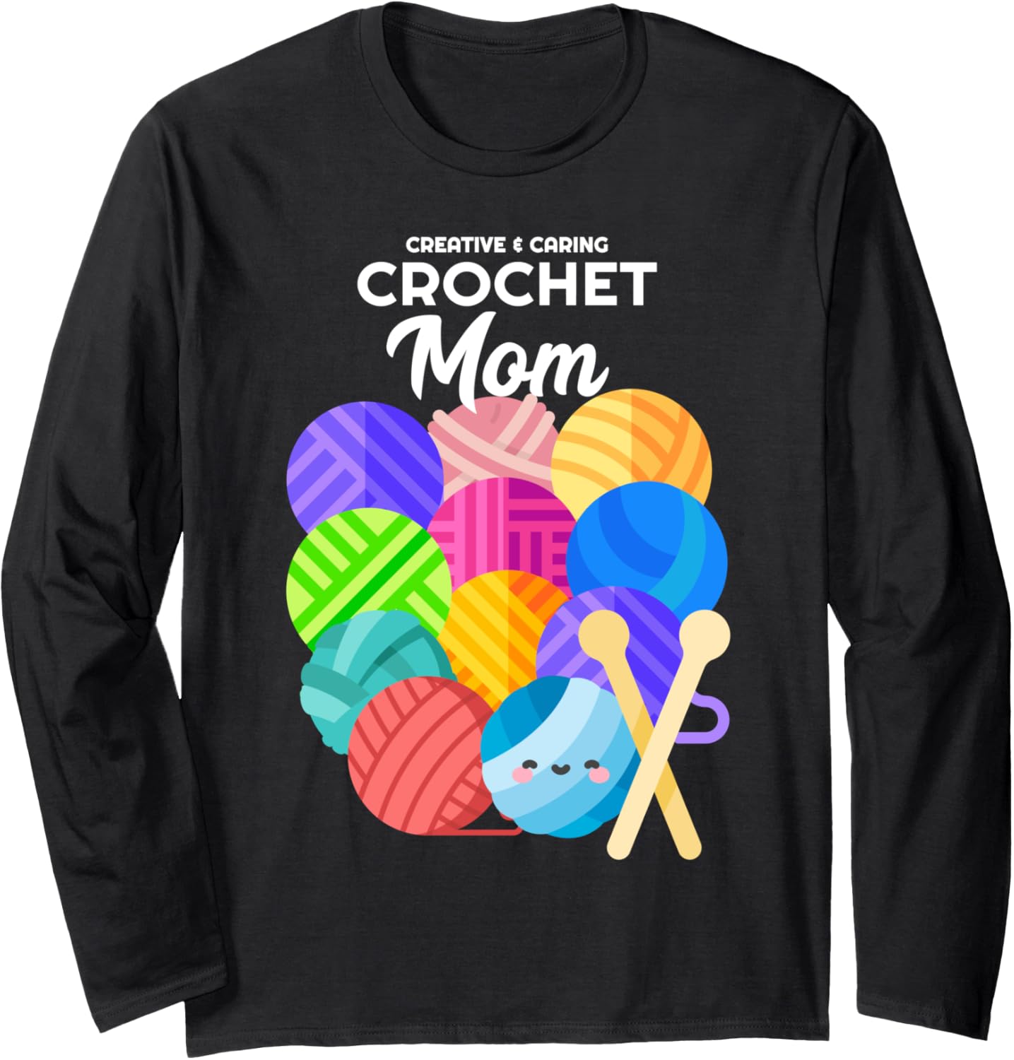 Crochet Mom Hobby Crocheter Knitter Balls of Yarn Long Sleeve Yarn Supply | Top Rated | Best Seller Choice
