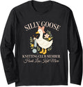Silly Goose Knitting Club Member Yarn and Knit Lover Long Sleeve Yarn Supply | Viral US Pick | Perfect for Crafters