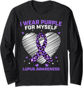 Cheetah Print Heart I Wear Purple For Myself Lupus Awareness Long Sleeve Long Sleeve T Shirt Trending US Best Seller Loo