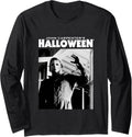 Halloween Michael Myers Enters Home Long Sleeve Apparel | Premium Quality