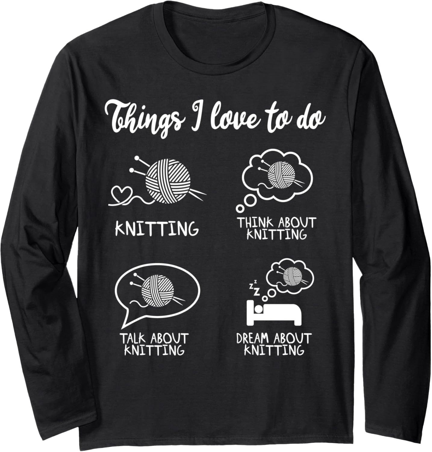 Knitting Enthusiasts Funny Yarn Knitting Lover Long Sleeve Yarn Supply | Trending 2025 | Best Seller Choice