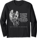 Religious Saint Michael Warrior Defender Illustration Long Sleeve Apparel | Perfect Gift Idea