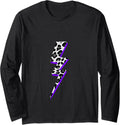 Black Grey Cheetah Leopard Lightning with Purple Shadow Long Sleeve Long Sleeve T Shirt Comfort Fit Best Seller Look