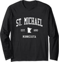 St. Michael MN Vintage Athletic Sports JS01 Long Sleeve Apparel | Viral Streetwear Style