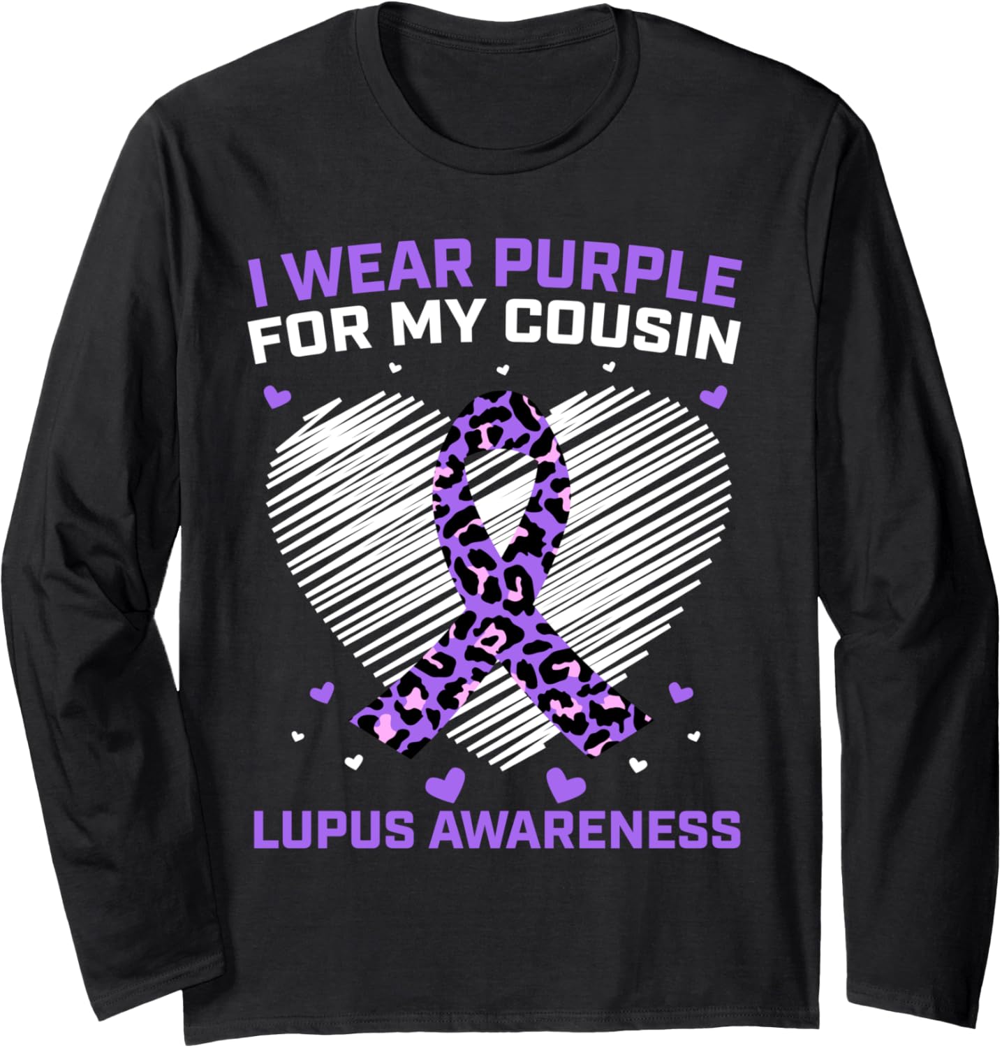 I Wear Purple For My Cousin Lupus Awareness Cheetah Print Long Sleeve Long Sleeve T Shirt High Search Demand Fan Favorit