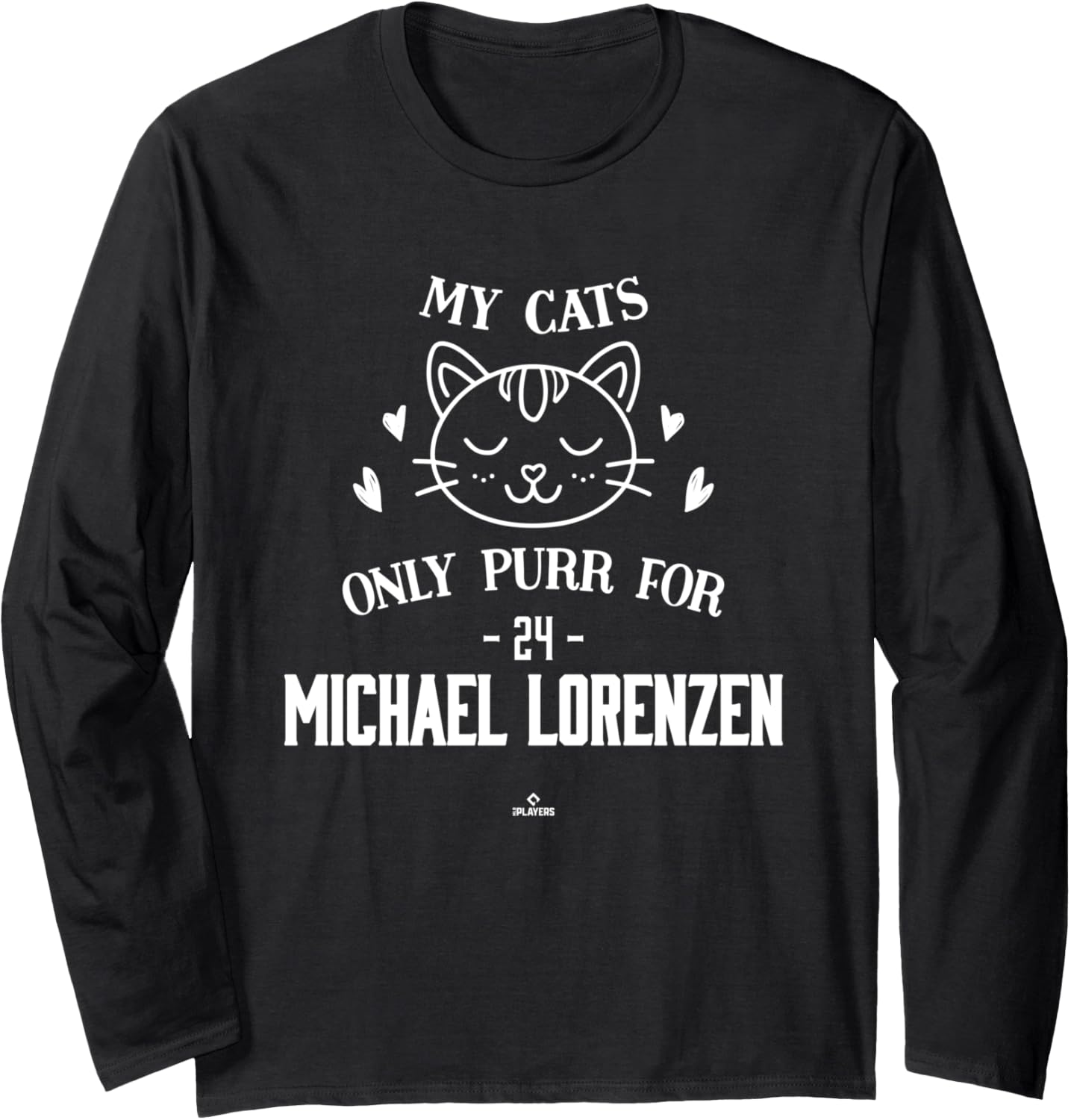 Cat Lovers for Michael Lorenzen Kansas City Baseball MLBPA Long Sleeve Apparel | Everyday Casual Wear