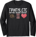 Triathlete Funny Knitting Sewing Crochet Yarn Lover Grandma Long Sleeve Yarn Supply | Viral US Pick | High CTR Title