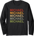 Retro Michael Personalized, Michael Name, Boy Man Michael Long Sleeve Apparel | Premium Quality