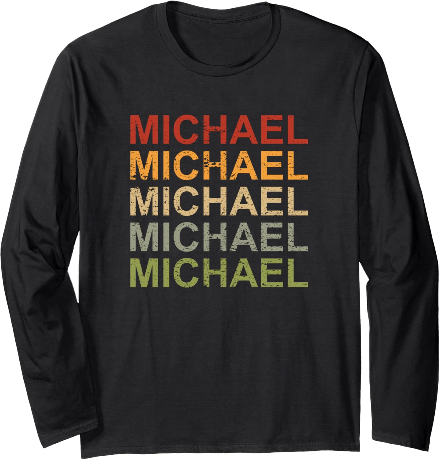 Retro Michael Personalized, Michael Name, Boy Man Michael Long Sleeve Apparel | Premium Quality