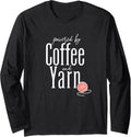 Powered By Coffee and Yarn, Knitting Hobby Long Sleeve Yarn Supply | Top Rated | Perfect for Crafters